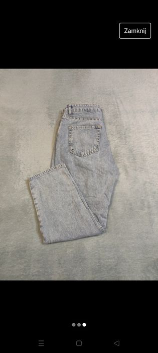 Niebieskie spodnie mom jeans vintage retro grunge wysoki stan Shein 7/