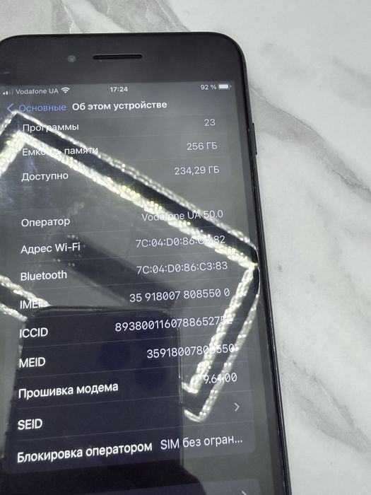 Iphone 7 plus 256 gb neverlock батарея 100%