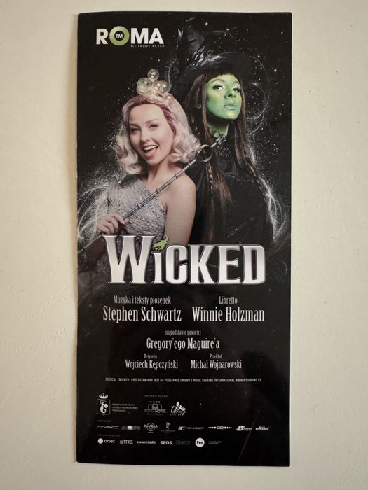 2 bilety na „Wicked” Teatr Roma 21 lutego, godz. 19