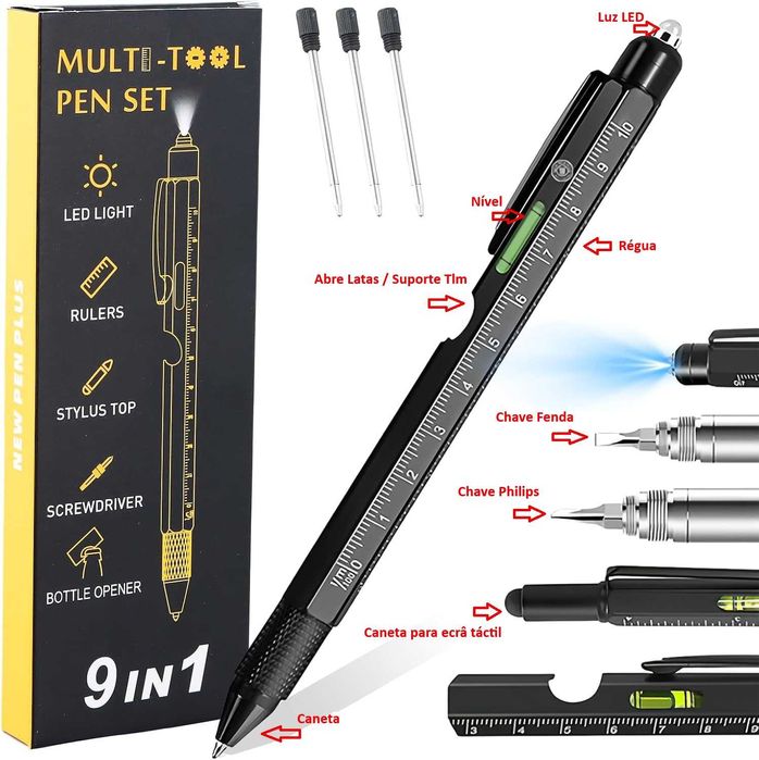Caneta multifunções 9 em 1 |Novo|