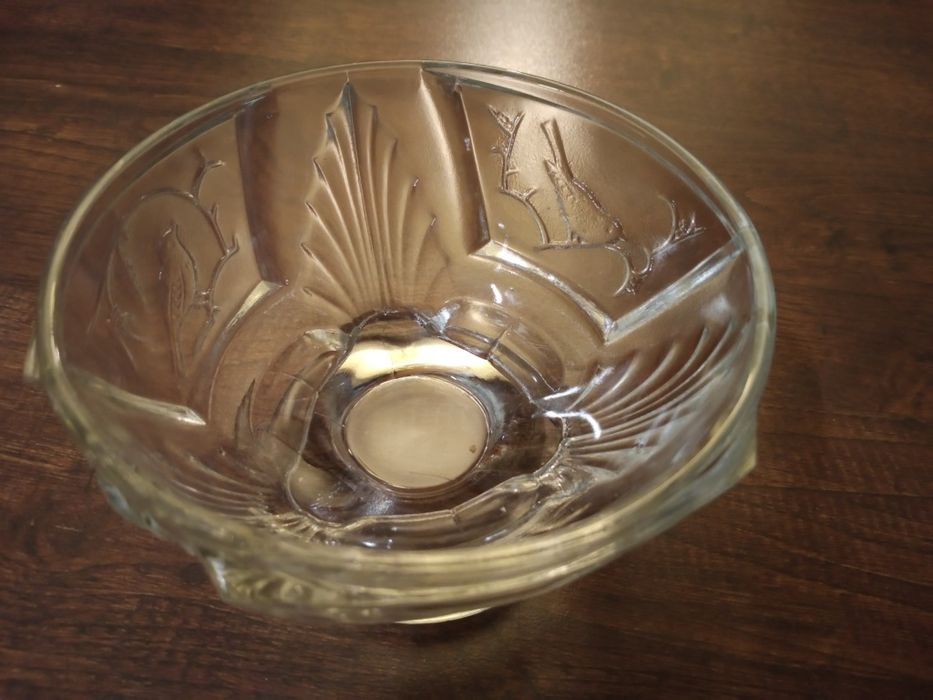 Cukiernica z ptaszkiem szklana