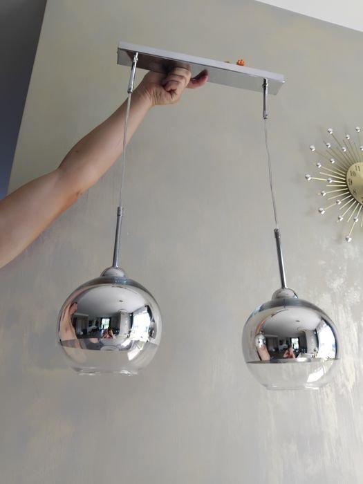 Lampa podwojna srebrna chromowana