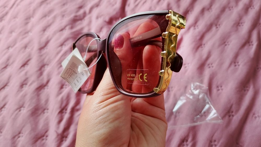 Nowe brązowe okulary przeciwsłoneczne 400UV