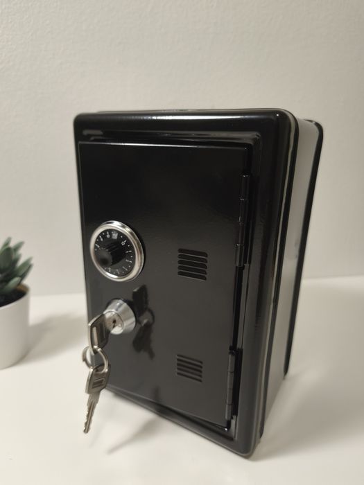 Mini Cofre cor preto 2 chaves novo