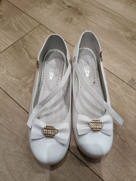 Buciki eleganckie białe 35 dla dziewczynki