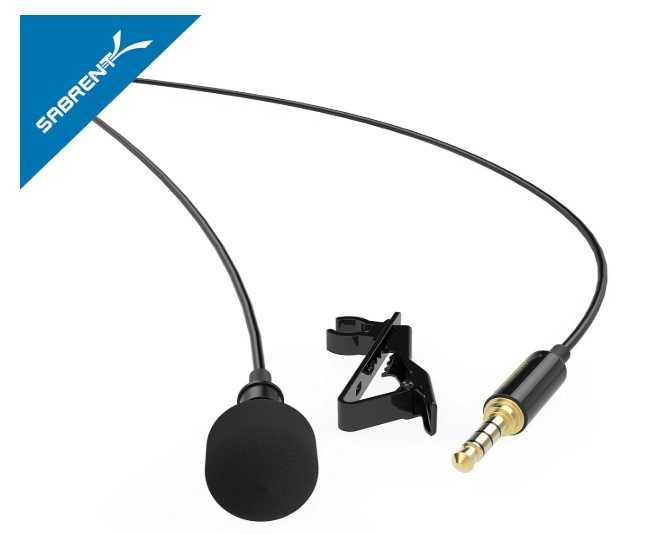 Sabrent AU-SMCR Mikrofon z Klipsem miniJack 3,5mm