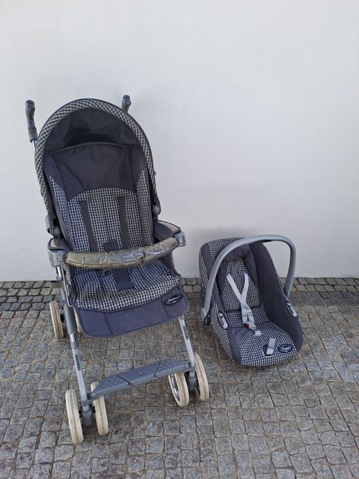 Carrinho + cadeira de carro de bebé