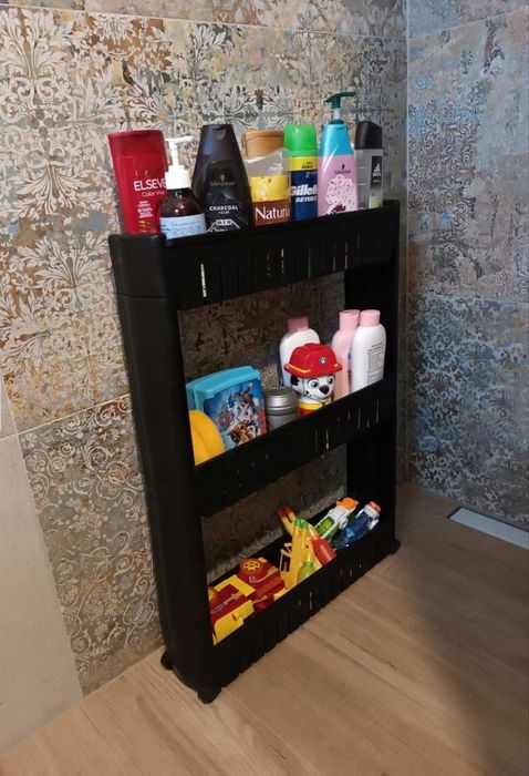 Półki do Łazienki Biała i Czarna Organizer Wytrzymały 2 Sztuki OKAZJA