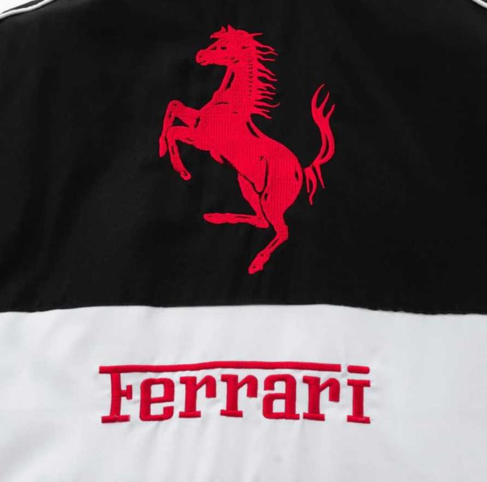 Kurtka Ferrari Vintage F1 Wyścigowa Bomberka Biała UNISEX M L XL