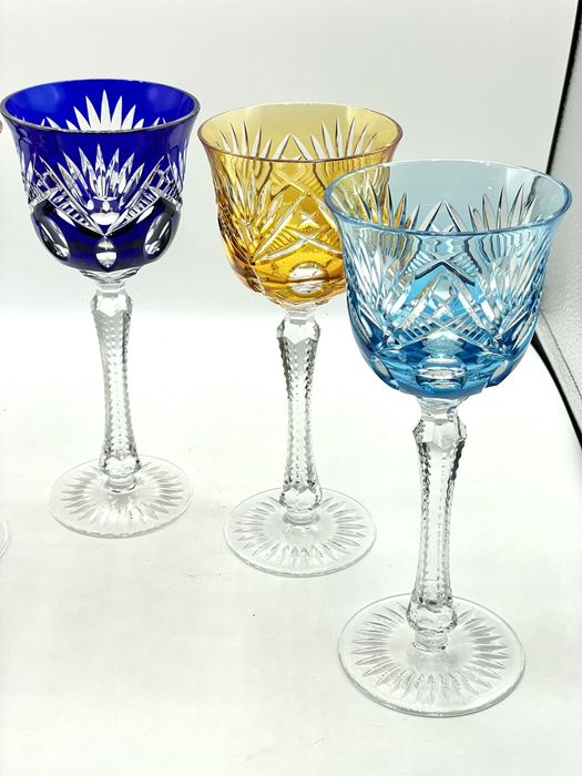 Copos de cristal lapidado cores