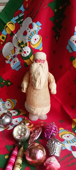 Дед Мороз папье-маше и игрушки СССР