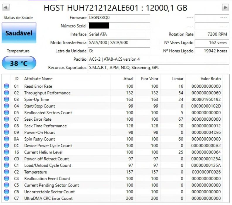 HDD 12 TB Armazenamento
