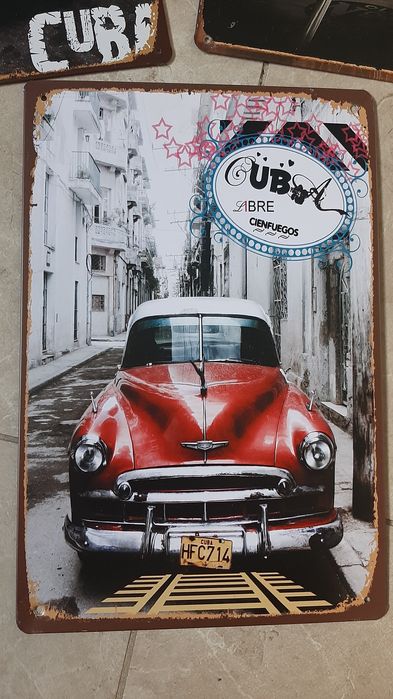 Blaszane obrazki,  grafiki, 3 sztuki