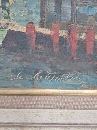 obraz na putnie sygnowany Claudii Monti.