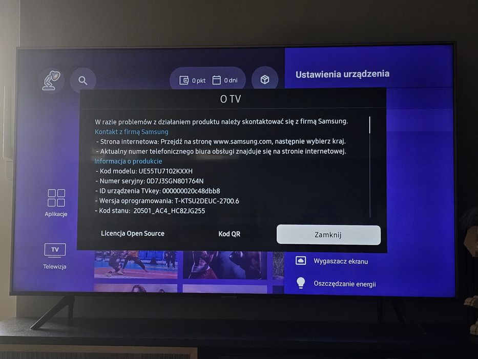 Telewizor LED Samsung UE55TU7102 55 cali 4K UHD