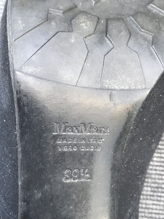 Max Mara sapatos de salto alto pretos 39,5 camurça