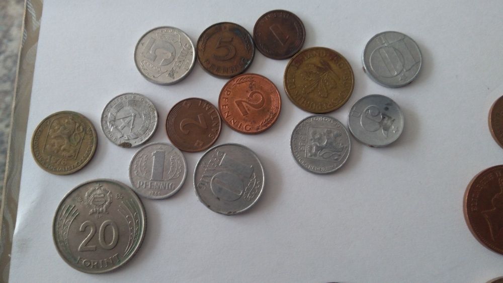 mix monet i byłe DDR, RFN, ZSRR, banknoty PRL, cccp