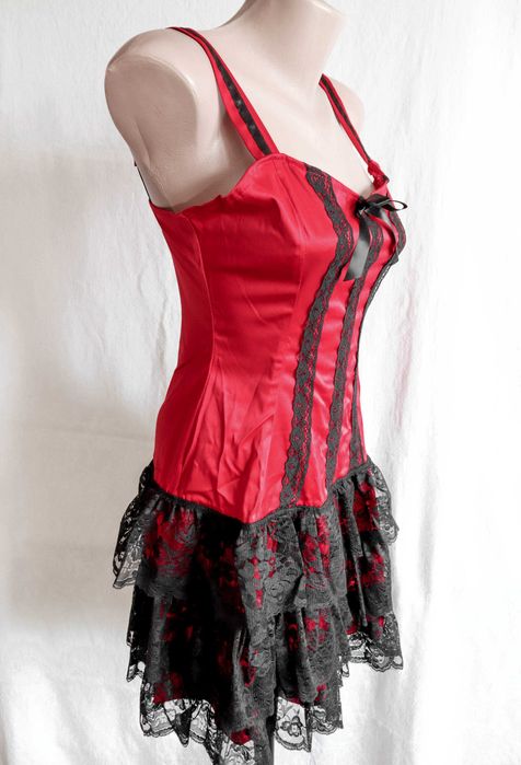 Червоний пеньюар жіноча еротична білизна вікторіанський стиль L phaze