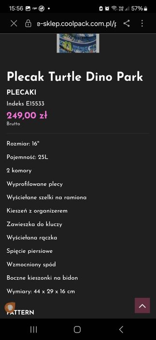 Plecak COOLPACK Turtle Dino Park