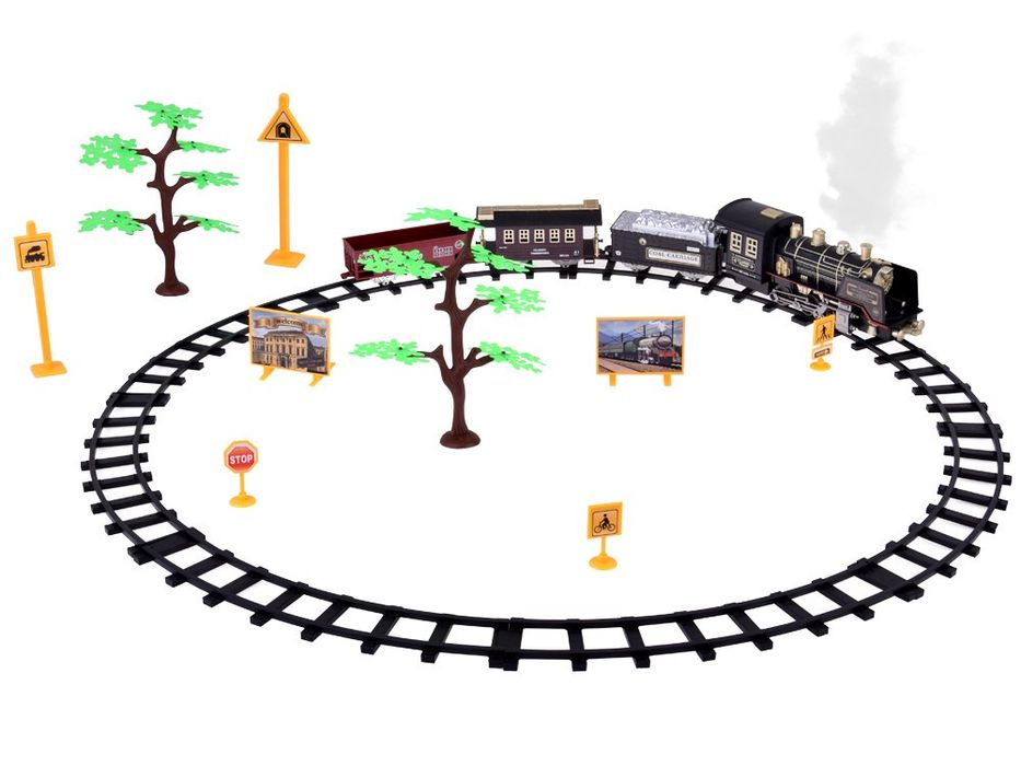 Duży Retro POCIĄG Lokomotywa Kolejka na pilota Światło Para Dźwięk