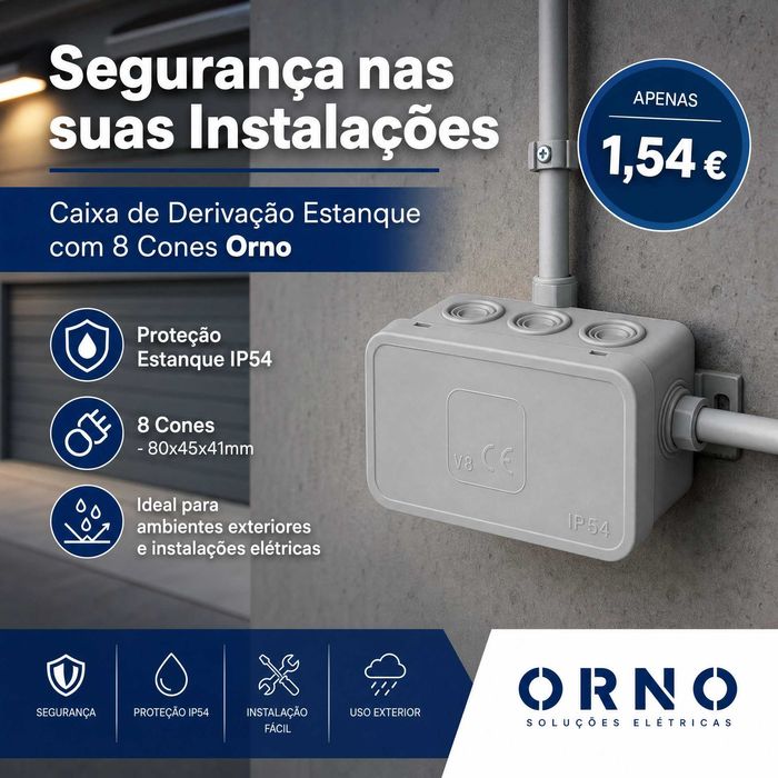 Caixa De Derivação Estanque C/ 8 Cones 80X45X41Mm Orno