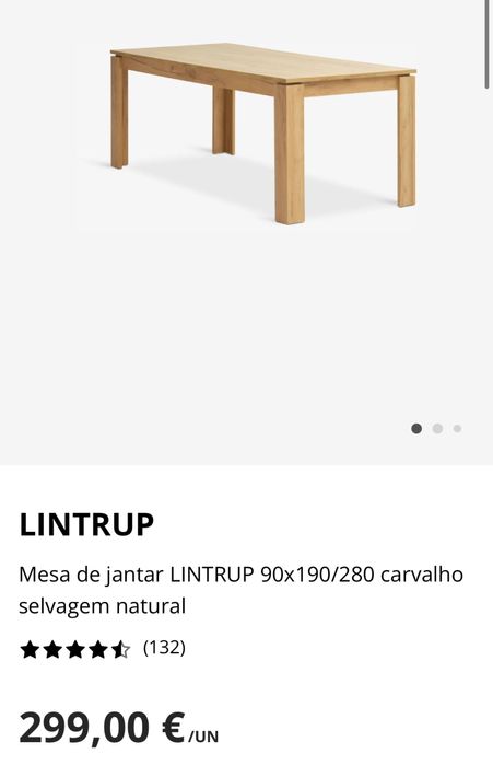 Mesa de jantar 90x190 extensível para 90x280