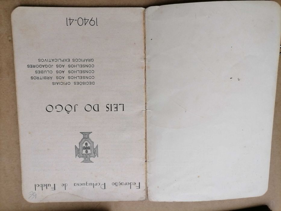 Raridade Federação Portuguesa FUTEBOL 1940/41 As Leis do Jogo