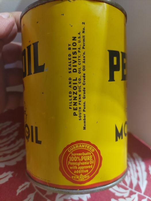 Lata antiga óleo motor Penzoil automobilia