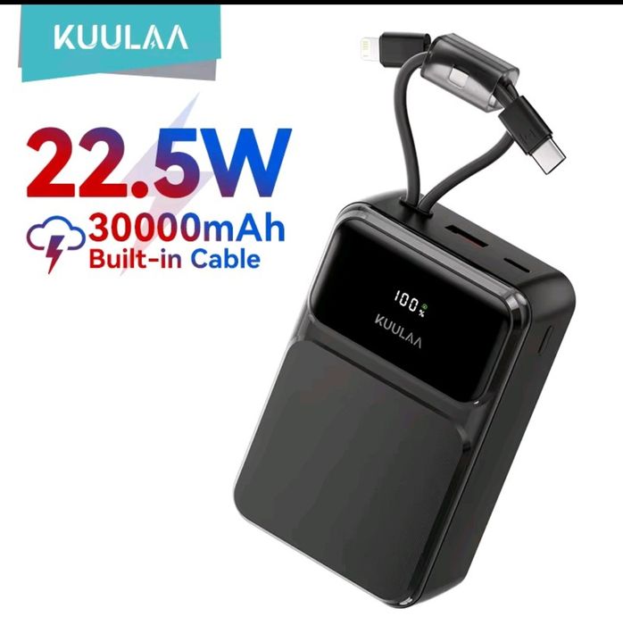 Пауэрбанк Kuulaa 22,5 w 10000 30000 mAh новый