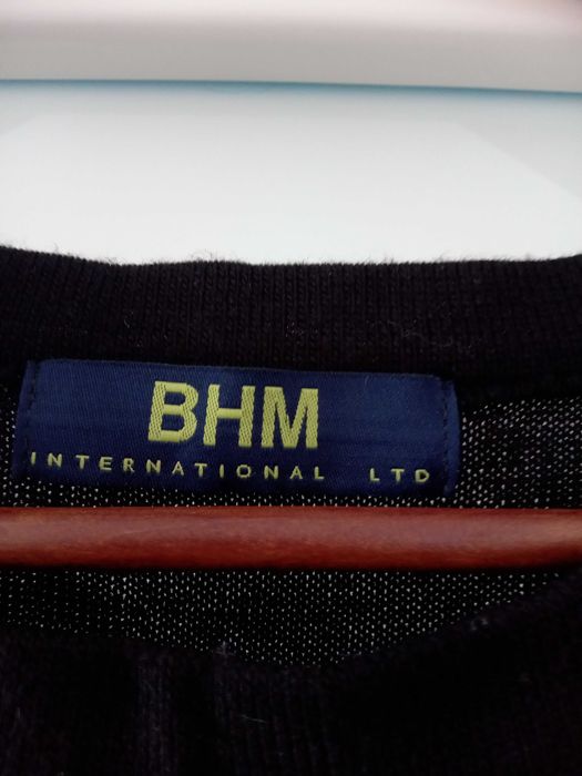 BHM International sukienka biało-czarna 38 dzianina