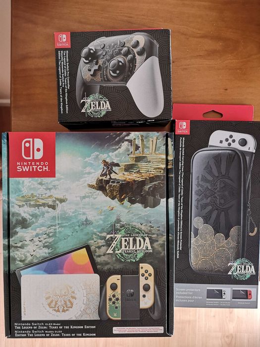 Nintendo Switch OLED Zelda Edition + Pro Controller + Case – Brand New64172195524354120