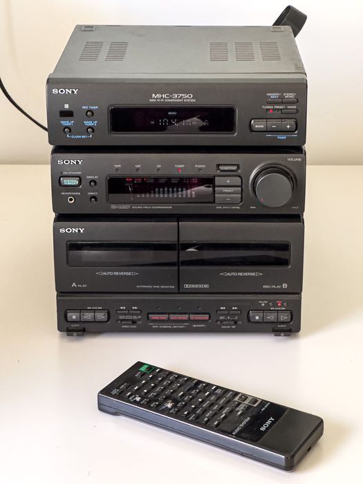 Aparelhagem Sony MHC-3750 modular vintage — amplificação funcional