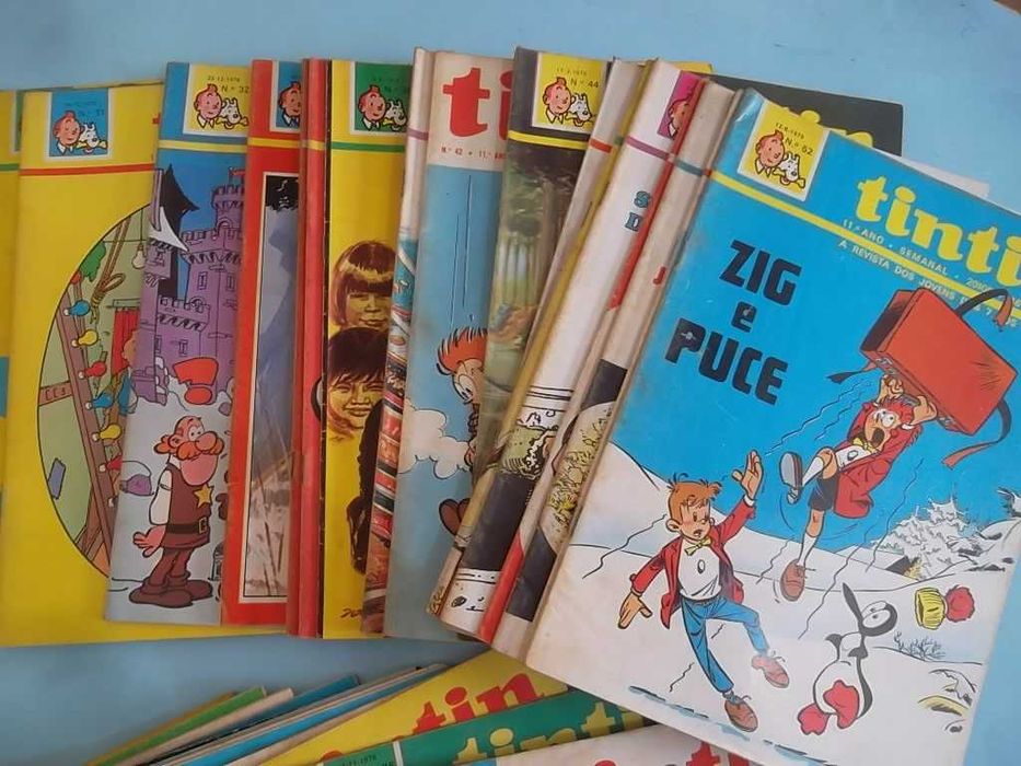 Revista TINTIN - 11º Ano completo Nº 1 a 52, com 10 cartões Loto Sumol