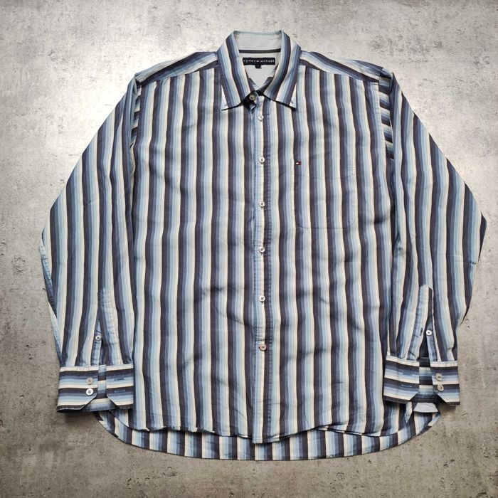 MĘSKA Koszula Elegancka Paski PREMIUM Tommy Hilfiger Haft Logo Pocket