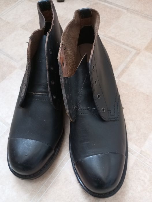 Buty robocze z PRL trzewiki skóczane ze stalowym noskiem 83 r. .NOWE