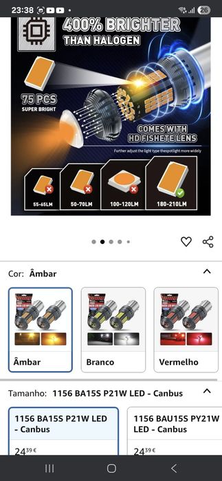 Luzes LED automóvel NOVAS