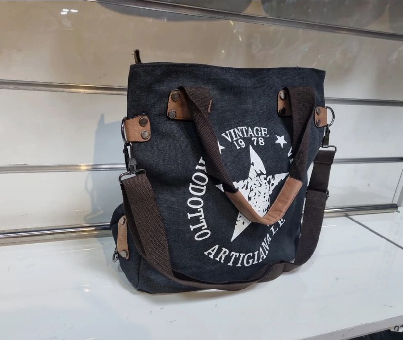 Torebka czarna duza shopper