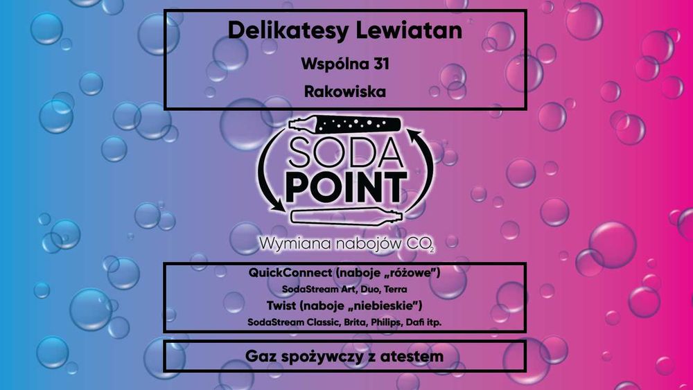 Sodastream Rakowiska, Wspólna 31 Wymiana nabojów CO2