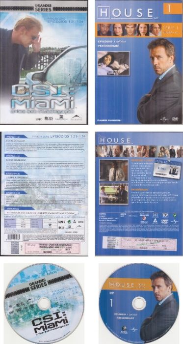 DVDs Séries: Acção em Miami; CSI; Dr. House