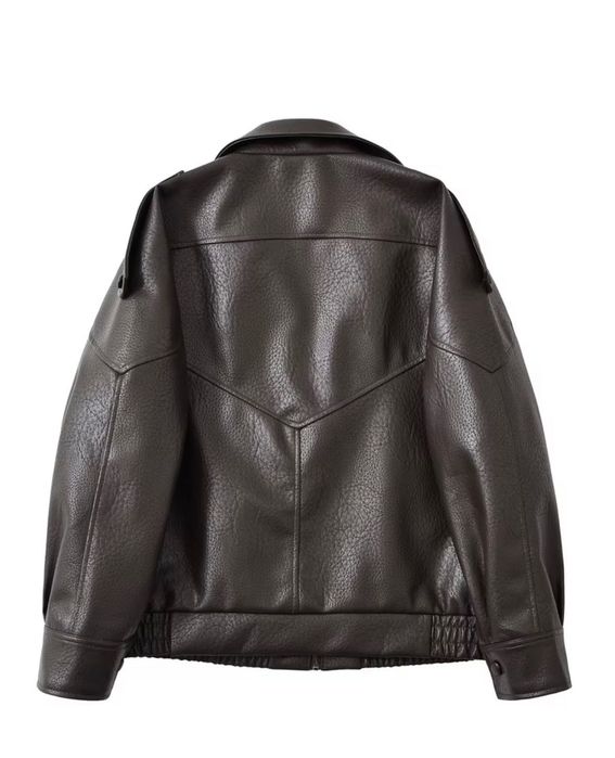 Жіноча шкіряна куртка oversize