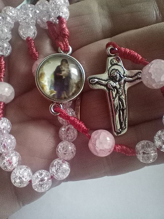 Różaniec z Matką Bożą Anielską- handmade