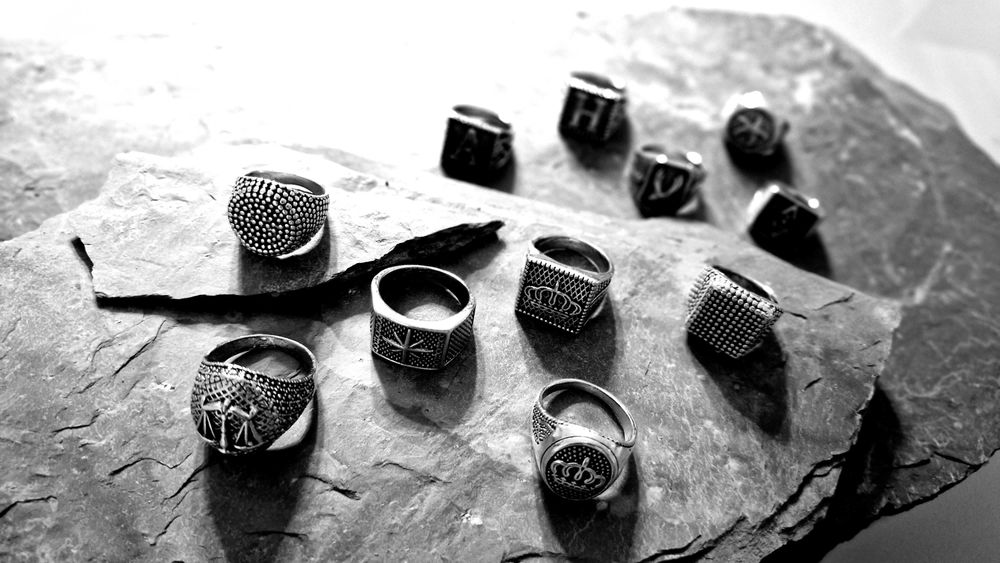 Anéis masculinos liga de aço homem motard