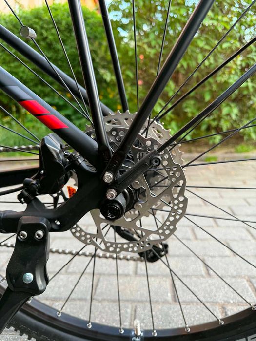 Rower elektryczny unibike tracker czarno/czerwony