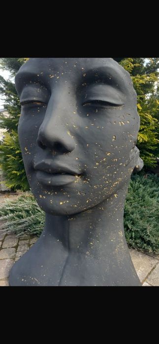 Betonowa Twarz Figura Betonowa Unikat do Ogrodu