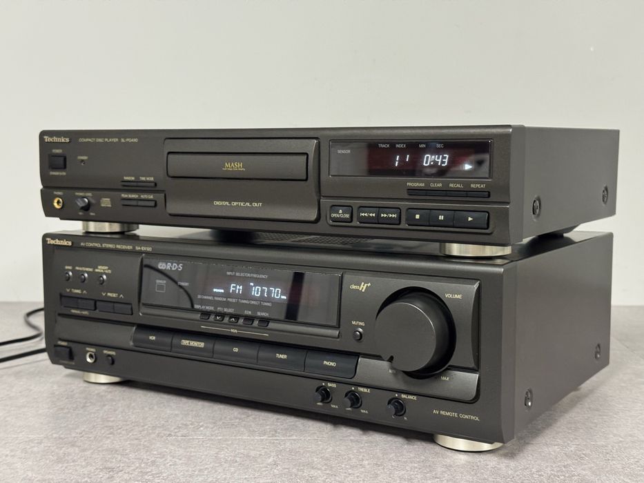 Zestaw Technics SA-EX120 + SL-PG490 - amplituner CD Hi-Fi stereo