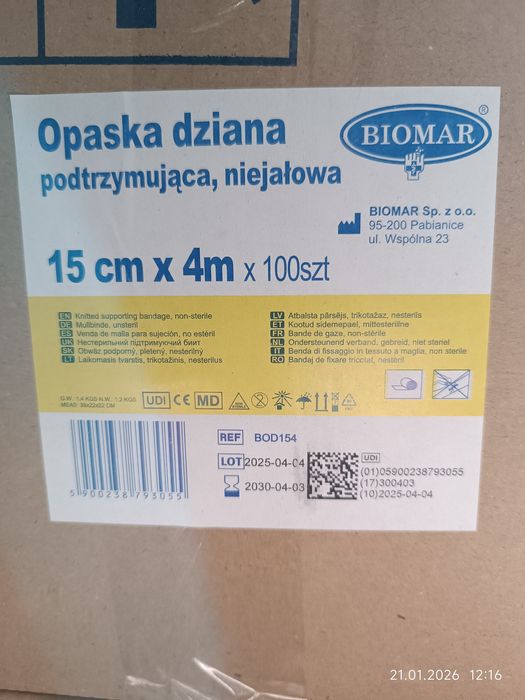 Opaska dziana podtrzymująca 15cm x 4m 90szt.