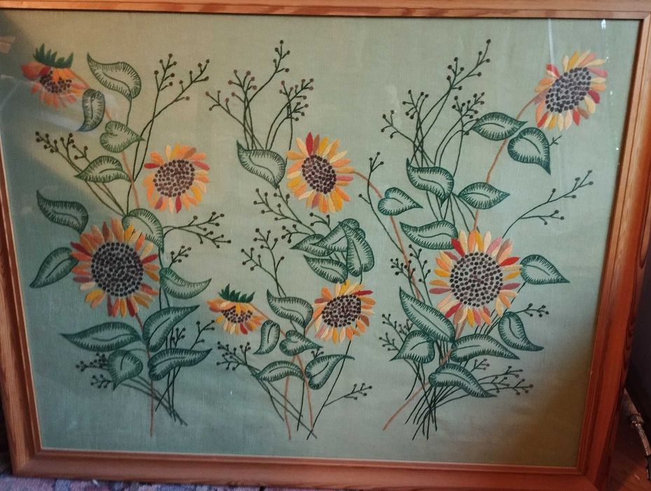 Obraz, haft ręczny "Słoneczniki"