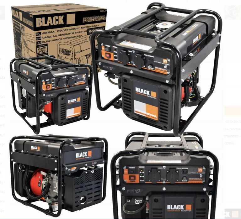 Інверторний бензиновий генератор BLACK 3,4 кВт 230 В, чиста синусоїда