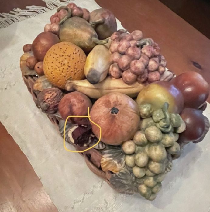 Cesto Cerâmica com frutas