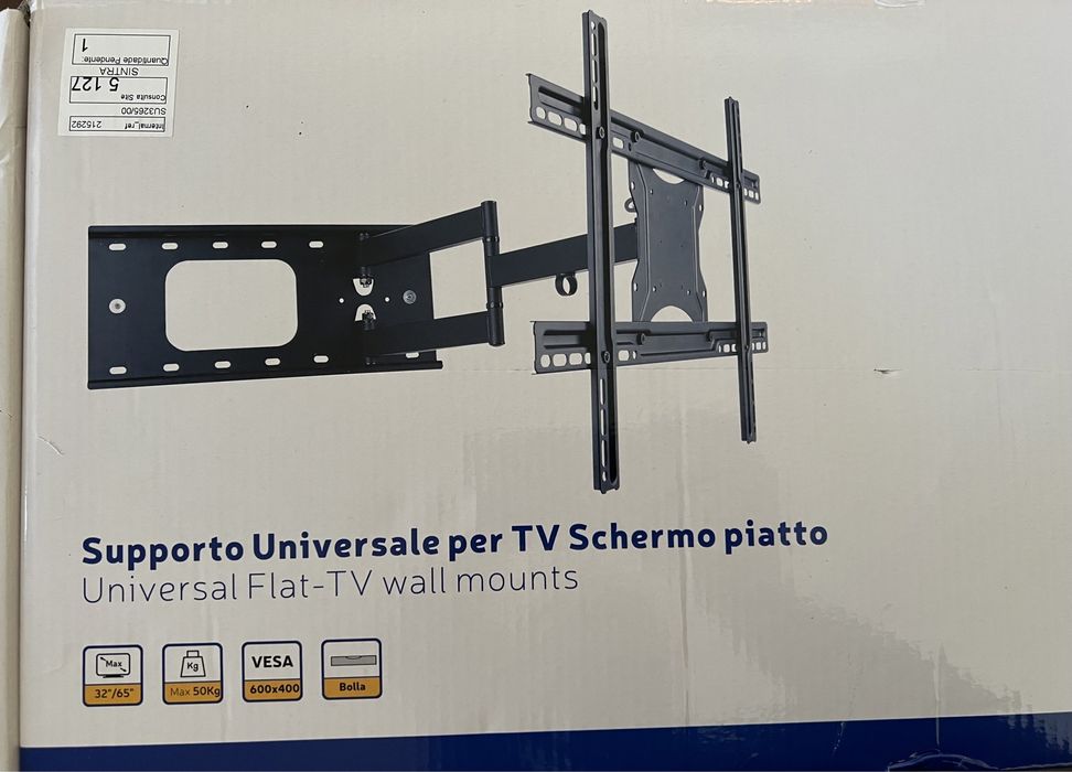 Suporte Lcd/Led 32/65" -2º/+12º Vesa 600/400 50kg ( Novo )